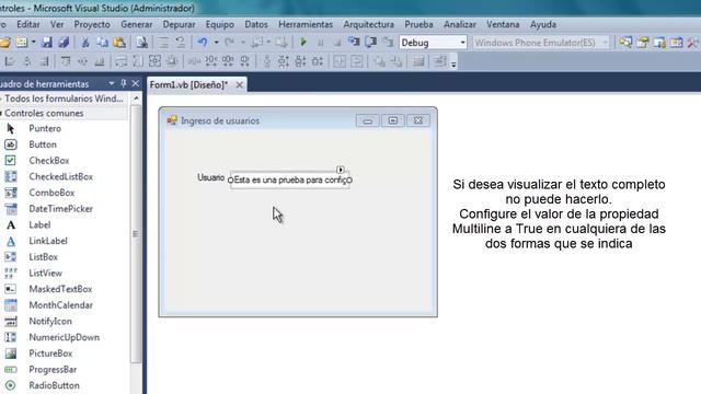 Control TextBox multilínea смотреть онлайн