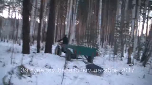 Добываем березовый сувель на вездеходе по снегу смотреть онлайн