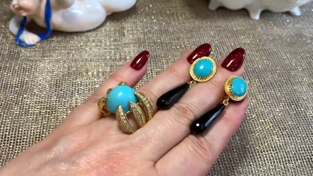 #Серебро. Любимая #бирюза.Стильный комплект и #антикварная #модель #кольца????????? смотреть онлайн