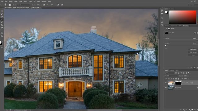 How to Apply a Sky Overlay to an Image with a Tricky Skyline in Photoshop смотреть онлайн