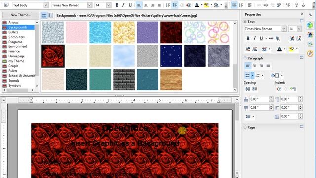 Insert Graphic as a Background OpenOffice Writer Tutorial смотреть онлайн