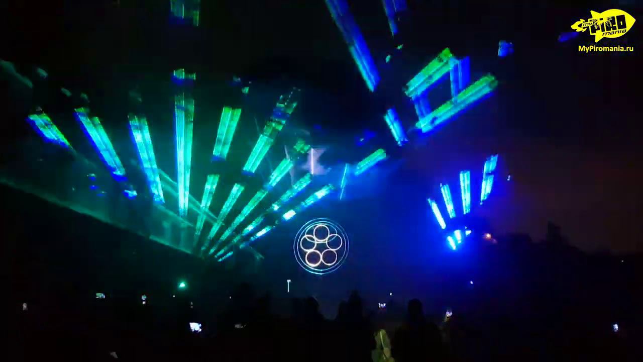 Лазерное шоу с большим экраном-аркой (12 на 8 метров!) для компании Элкомэлектро смотреть онлайн