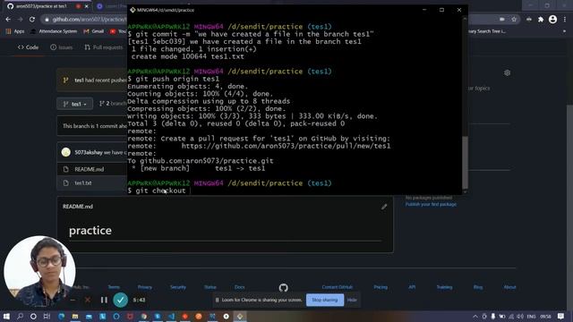 Git : Merging one branch to another local branch смотреть онлайн