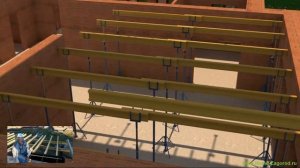 Расчет и монтаж опалубки для монолитного перекрытия, заливка монолитного перекрытия, монтаж плиты