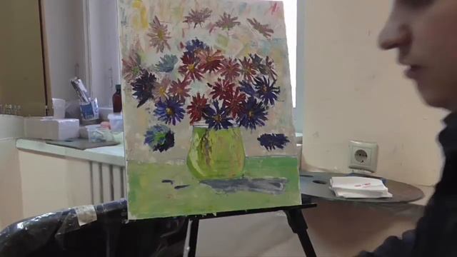 Натюрморт масляными красками. смотреть онлайн