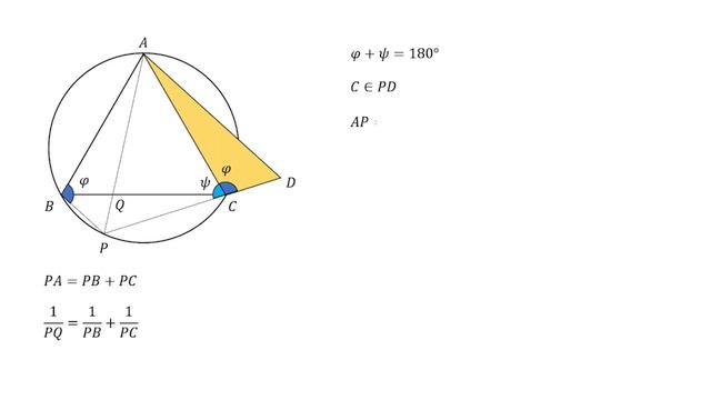 Равносторонний треугольник и три хорды в описанной окружности смотреть онлайн