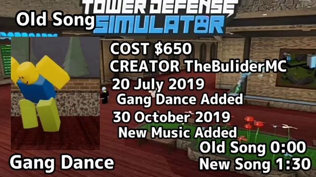Old & New Song Gang Dance | Roblox Tower Defense Simulator смотреть онлайн