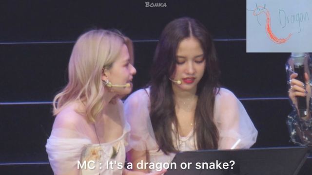 [Fancam Eng Sub] FreenBecky Funny Drawing?️ Is It A Snake Or Dragon????｜Fanboom In Macau 20230409