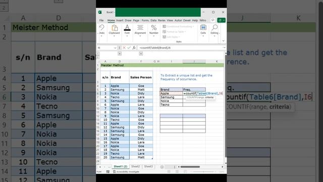 XLogs #11 - To Extract a List of Unique Values and Count the Number of Occurence. #exceltips #uniqu смотреть онлайн