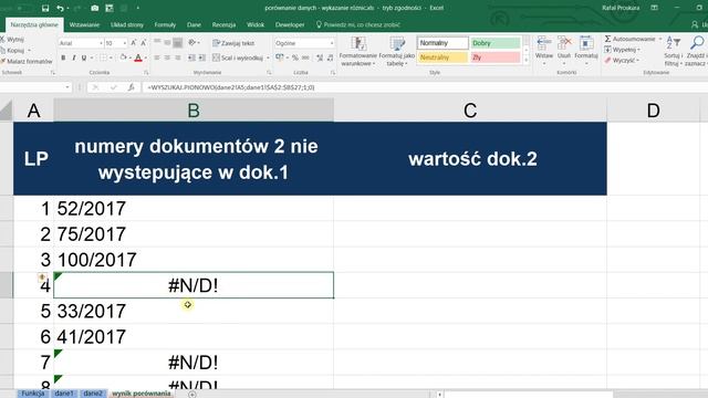 Excel - Jak porównać dane z dwóch tabel? WYSZUKAJ.PIONOWO смотреть онлайн