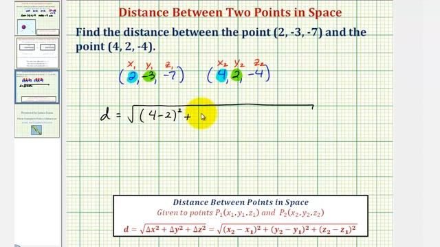 Ex: Find the Distance Between Two Points In Space смотреть онлайн
