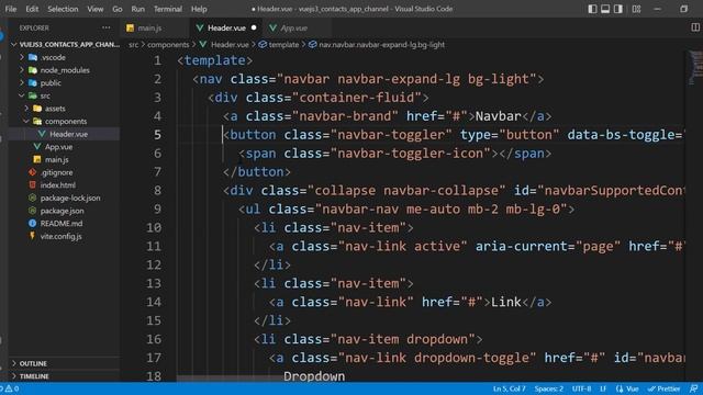 Contacts App With Vuejs 3 Composition API and Pinia Part 2 (Header Component) смотреть онлайн