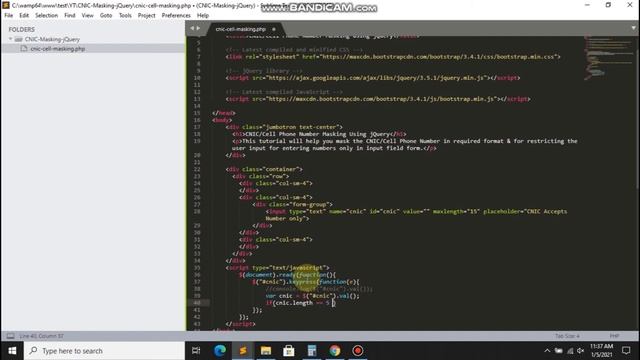 CNIC Masking Using jQuery смотреть онлайн