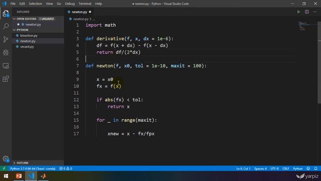 Newton–Raphson Method - Numerical Root Finding Methods in Python and MATLAB смотреть онлайн
