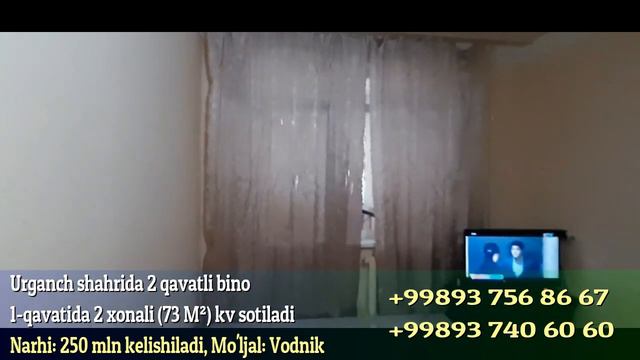 2 Xonali Kvartira Kelishilgan Narhda Sotiladi / Urganch Vodnik