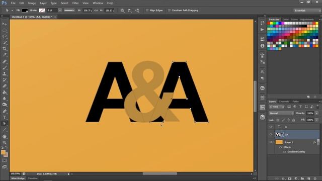 Photoshop Tutorial | A&A Negative Space Logo Design - PS #10 смотреть онлайн