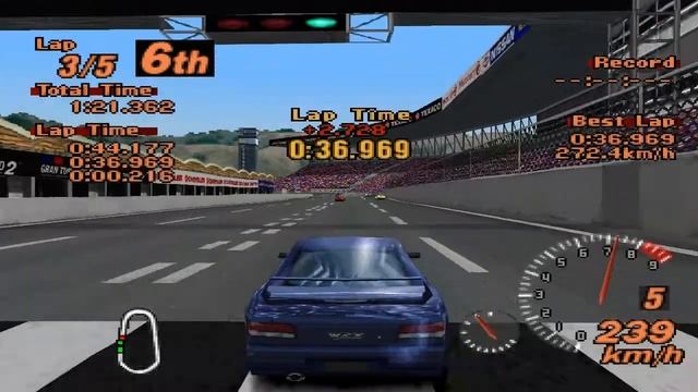 Gran Turismo 2 - Super Speedway - Subaru Impreza Coupe WRX-R STI Version - ePSXe 1.8.0 смотреть онлайн