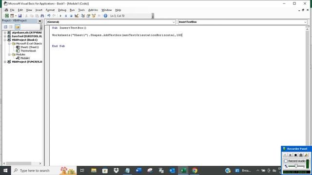 Insert Text Box in a sheet using a macro in Excel смотреть онлайн