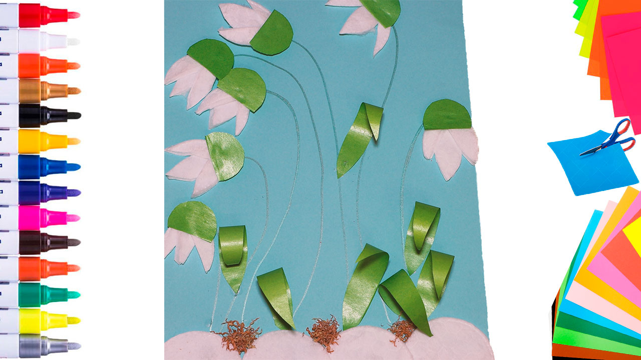 Как сделать цветы из бумаги своими руками, детские поделки весенние цветы в детский сад и в школу смотреть онлайн