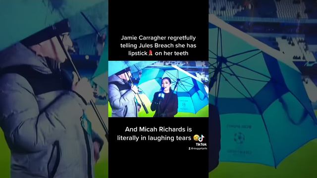 Jamie Carragher Tells Jules Breach that she has lipstick on her teeth on live air (CBS Sports) смотреть онлайн