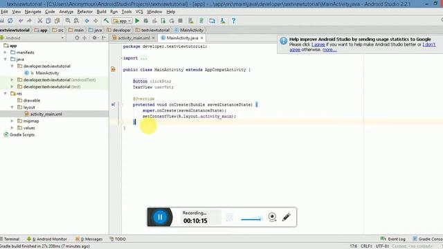 What is Textview in Android Studio,how to get /set text in textview android(English Version) смотреть онлайн