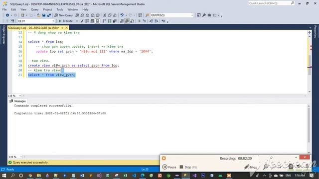 2. SQL SERVER - Tạo View смотреть онлайн