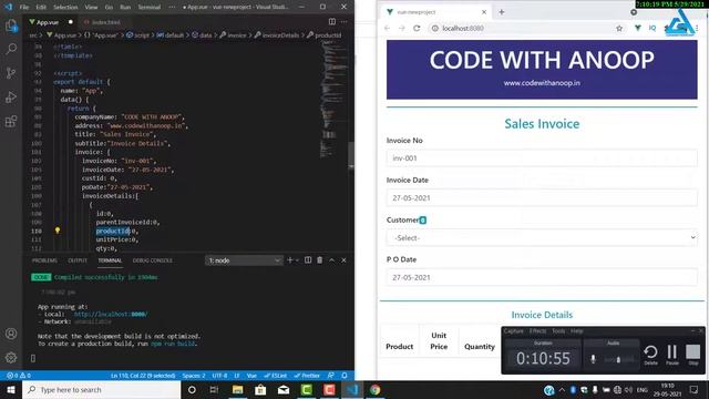 Vue.js HTML5 Invoice App in visual studio code using vue3 | How to make an invoice app in vue.js? смотреть онлайн