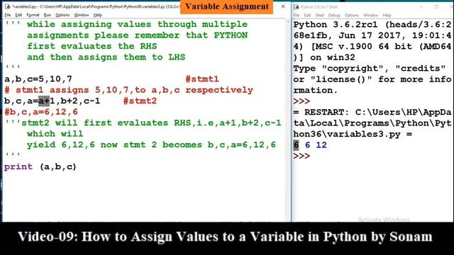 Video 09 How to Assign Values to a Variable in Python by Sonam смотреть онлайн