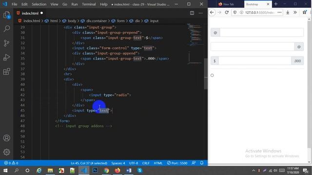 Responsive Web Design || Bootstrap 4.5 || Part - 16|| Input group and addons смотреть онлайн