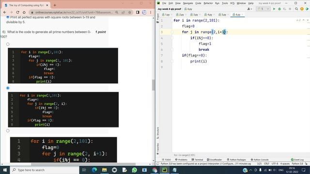 NPTEL The Joy of Computing using Python week 4 quiz assignment answers with proof of each answer смотреть онлайн