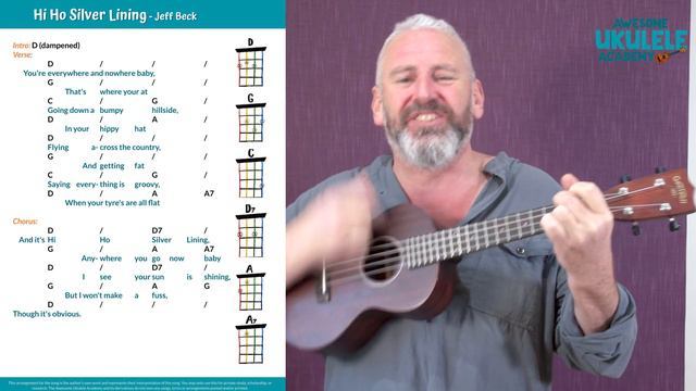 How to play Hi Ho Silver Lining (Ukulele Tutorial) смотреть онлайн
