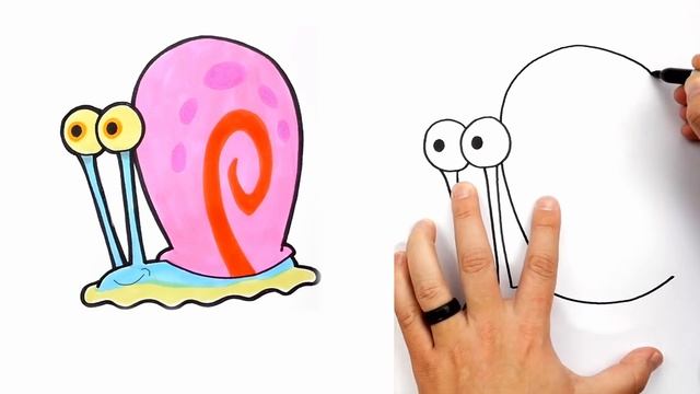 Как нарисовать Улитку Гэри из мультика про Губку Боба / учимся рисовать улитку смотреть онлайн