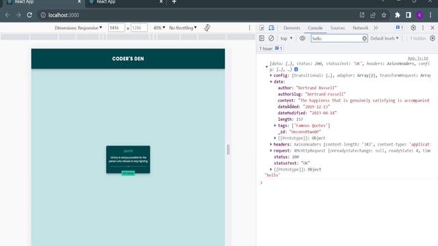Create a ReactJS Random Quote Generator | React JS project | React project in Hindi смотреть онлайн