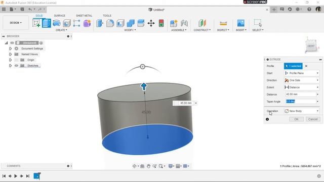 From 2D Sketch to 3D object in Fusion 360 ,EXTRUDE AND REVOLVE COMMAND смотреть онлайн
