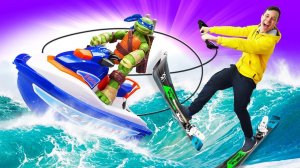 Видео для мальчиков - Черепашки Ниндзя на отдыхе! Игрушечные машинки