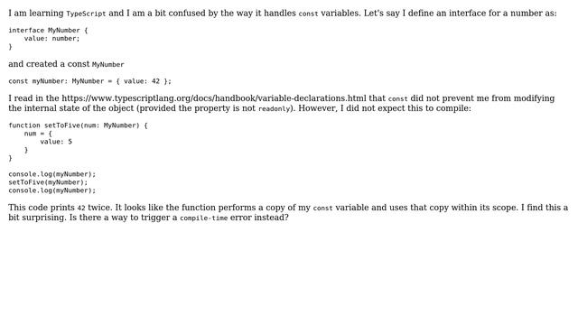 Passing const variables to functions in TypeScript смотреть онлайн