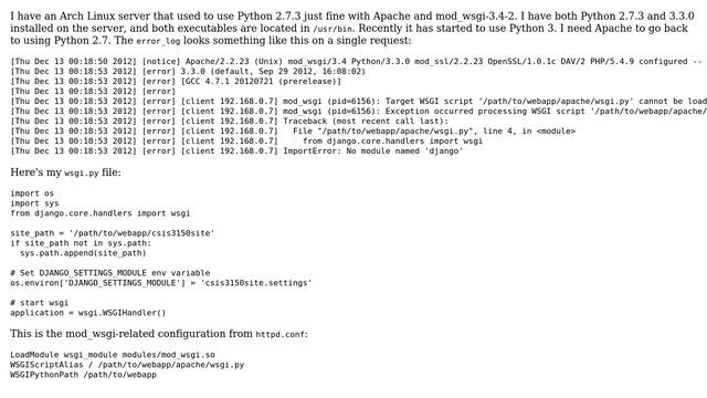 DevOps & SysAdmins: How to get apache to use python 2 with mod_wsgi? смотреть онлайн