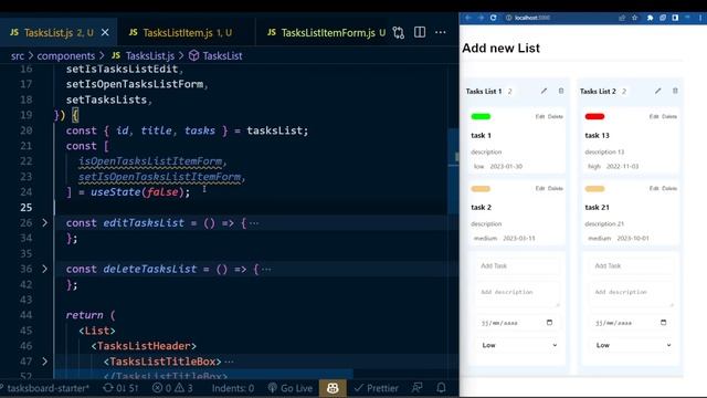 Build a tasks board | React | LocalStorage: Tasks List Item Form смотреть онлайн
