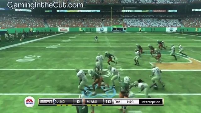 NCAA Football 12 Notre Dame vs Miami 10 Minutes of Gameplay смотреть онлайн