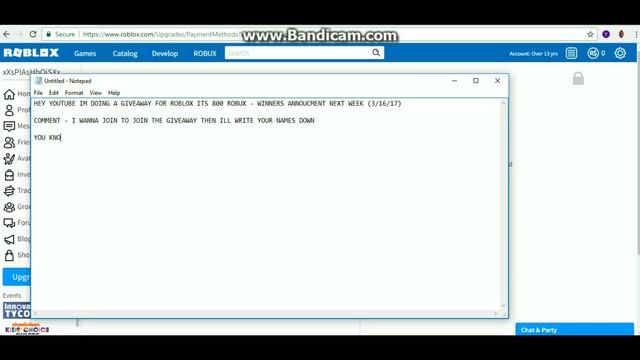 ROBLOX 800 ROBUX GIVEAWAY смотреть онлайн