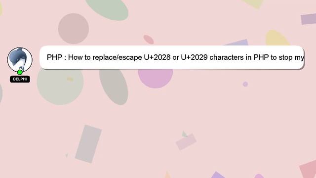 PHP : How to replace/escape U+2028 or U+2029 characters in PHP to stop my JSONP API breaking смотреть онлайн