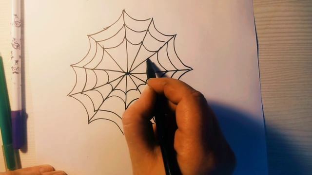 Как нарисовать рисунок на хэллоуин. Как нарисовать паутину и паука. смотреть онлайн