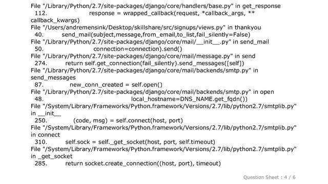 Django : gaierror [Errno 8] when send_mail with Django python and gmail смотреть онлайн