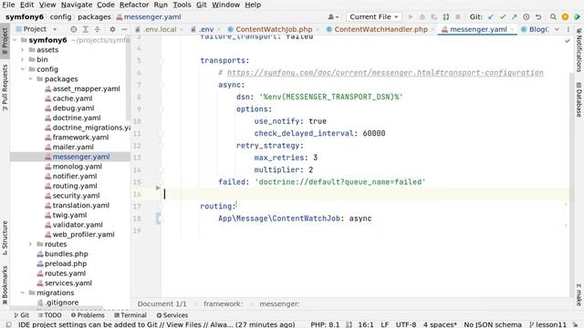 Symfony 6 курс. Урок 11. Использование компонента Symfony Messenger для обработки задач из очереди