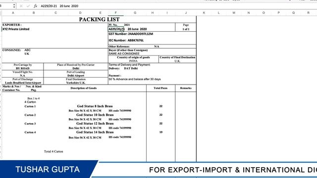 How to Prepare Packing list for Export ? | Packing list for Export excel format | By Exim Vidya смотреть онлайн