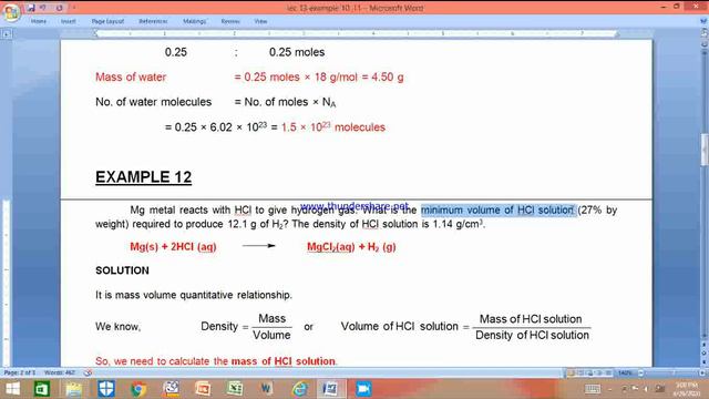 Examples 11, 12 (Stoichiometry) Lec #13