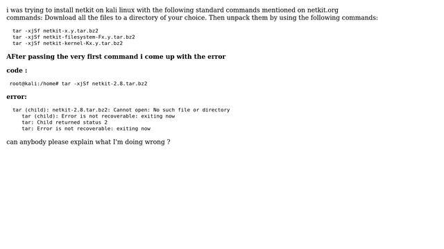 tar (child) : Cannot open: no such File or Directory смотреть онлайн
