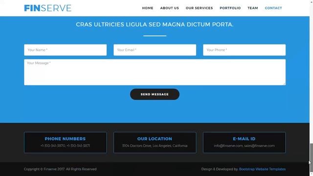 Finserve -free one page bootstrap website template for Finance business смотреть онлайн