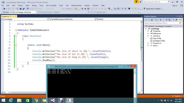 sizeof keyword in c# смотреть онлайн
