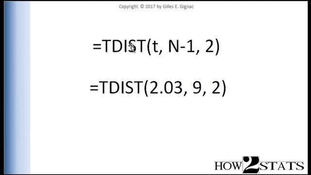 V3.14 - Obtaining a p-value from Excel (for t-value) смотреть онлайн